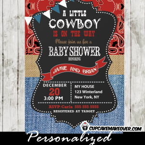 little cowboy baby shower invitations