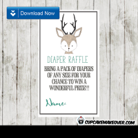 Little Deer Diaper Raffle Tickets, Hand Drawn - Instant Download ...