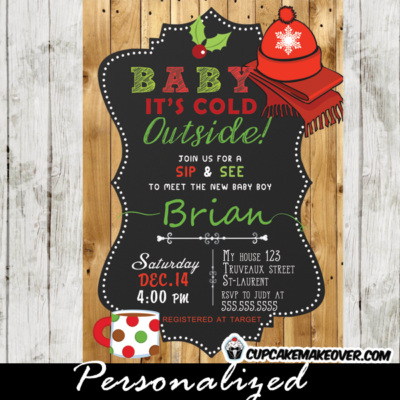 sip n see invitations christmas holidays baby shower ideas