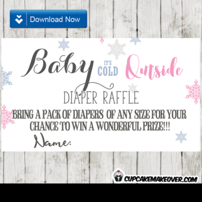 winter pink snowflakes diaper raffle tickets