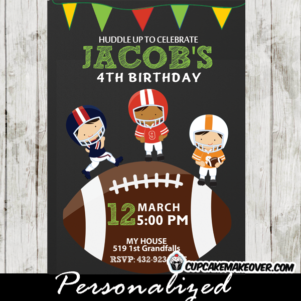football birthday invitations kids party