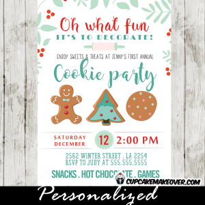 holiday cookie exchange invitations christmas cookie party