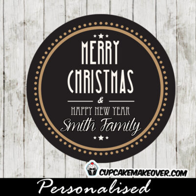 personalized christmas gift tags printable modern black white greetings