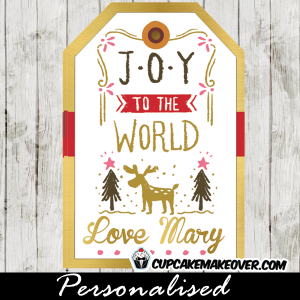 christmas gift tags printable joy to the world winter scene woodland