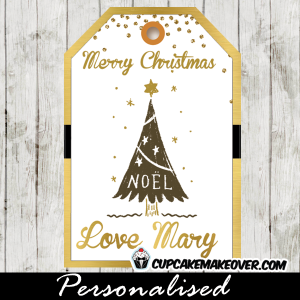 printable holiday hanging gift tags christmas tree gold foil