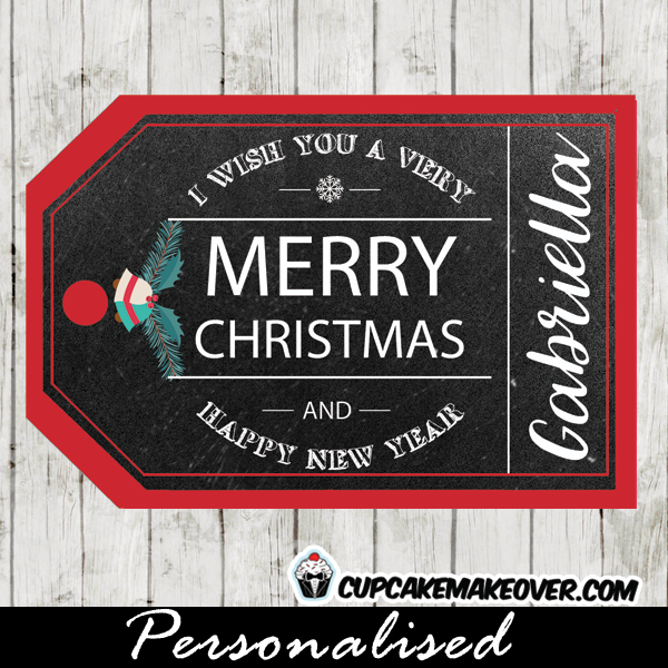 Rustic Chalkboard Christmas Gift Label