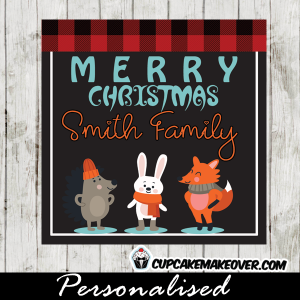 printable christmas tags cute woodland forest animals
