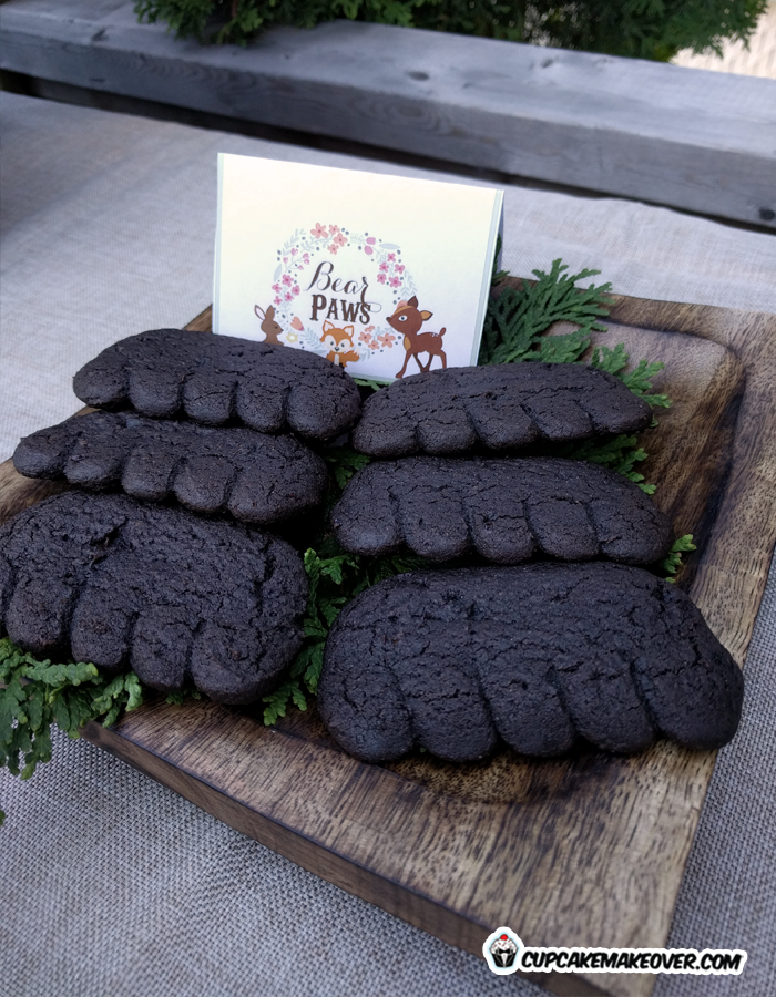woodland party food ideas chocolate bear paws cookies
