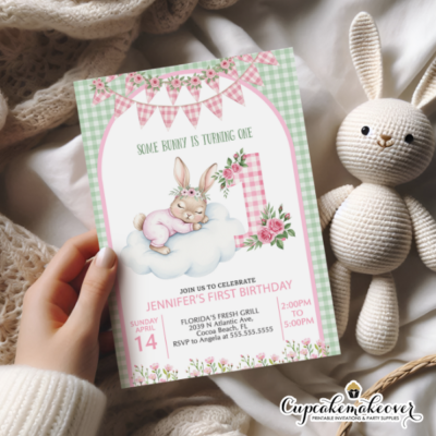 girl rabbit first birthday party supplies idea