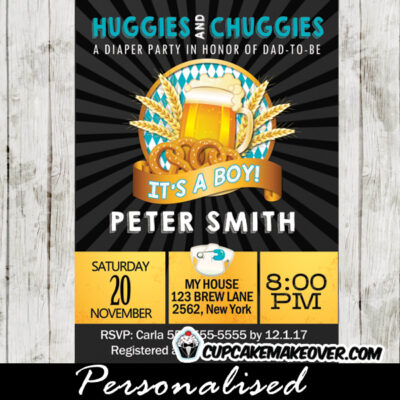 dad huggies and chuggies beer themed baby shower for dad invitations