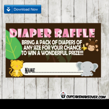 Animal Print Pink Safari Diaper Raffle Tickets - Instant Download ...