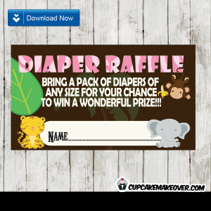 Animal Print Pink Safari Diaper Raffle Tickets - Instant Download ...