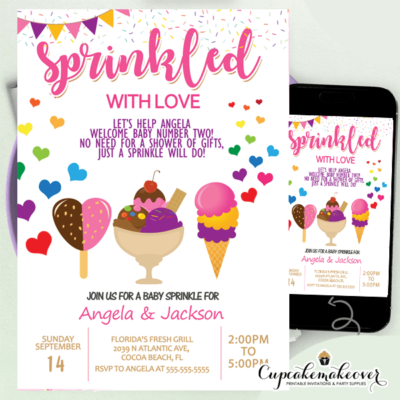 ice cream birthday invitations