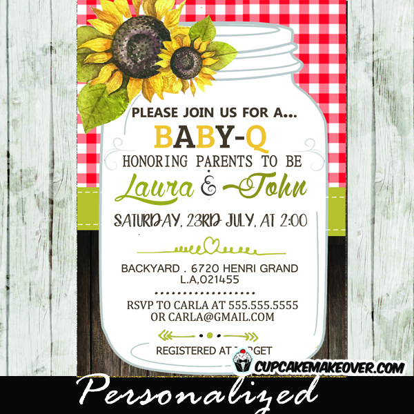sunflower baby invitations
