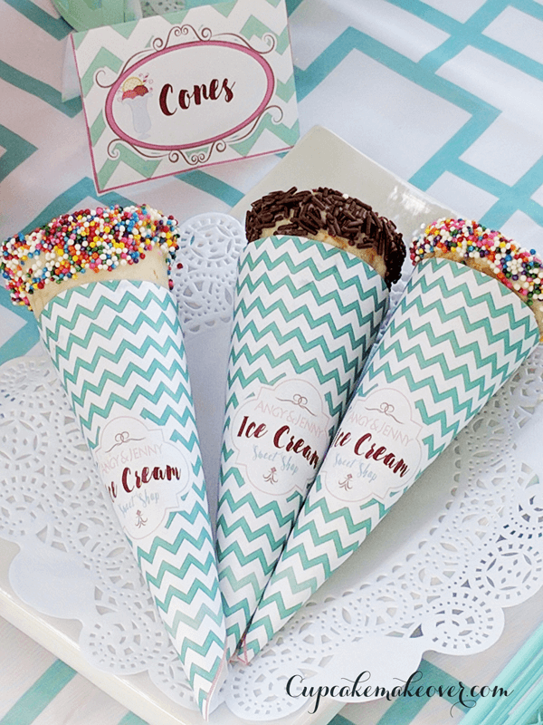 custom ice cream party cone wrappers