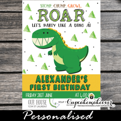 cute dino party invites little dinosaur first birthday invitations 1st one 2nd year old