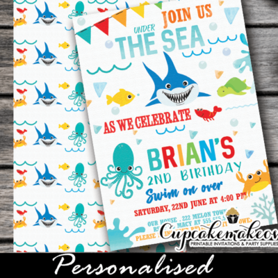happy creatures under the sea birthday invitations boys 1st one year old party ideas