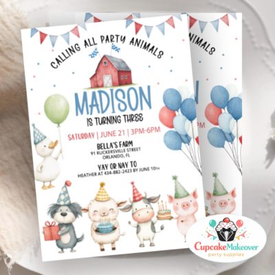 adorable Farm Animals Birthday