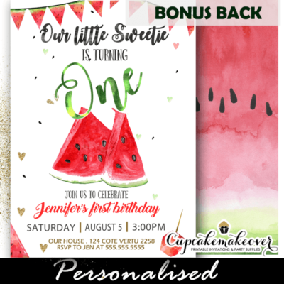 our little sweetie birthday invitations watermelon party ideas