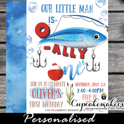 o fish ally one invitations fishing birthday invites boys