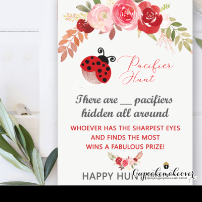 floral rusty roses ladybug baby shower games pink red rose