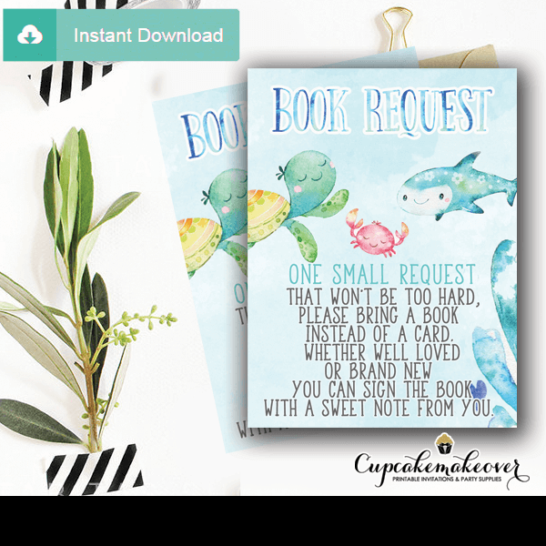 Blue Ocean Under The Sea Book Request Cards - Cupcakemakeover