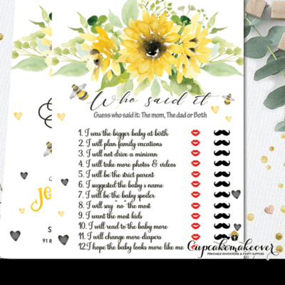 Bee Themed Baby Shower games, Sunflower Bouquet