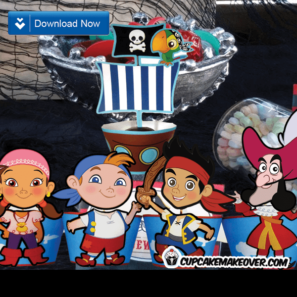 jake and the neverland pirates cupcake toppers