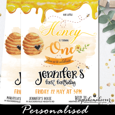 Our Little Honey Bee Birthday Invite bumble first party ideas
