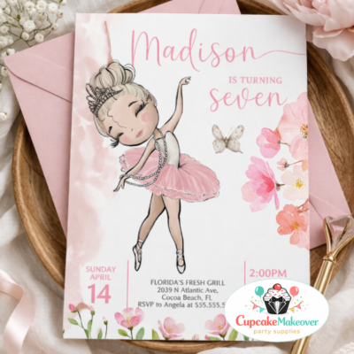 ballerina birthday invitation unicorn birthday invitation 7th birthday girl invite ballerina unicorn invitation pink birthday invitation girl