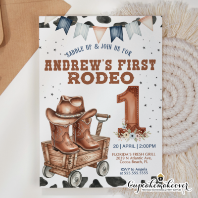 Cowboy Birthday Invites Saddle Up Buckaroo