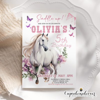 Saddle Up Cowgirl Birthday Invitation Pink Cowgirl Birthday Invitation Horse Birthday Invitation Girl Cowgirl Birthday Party Invitation Western Birthday Invitation Girl