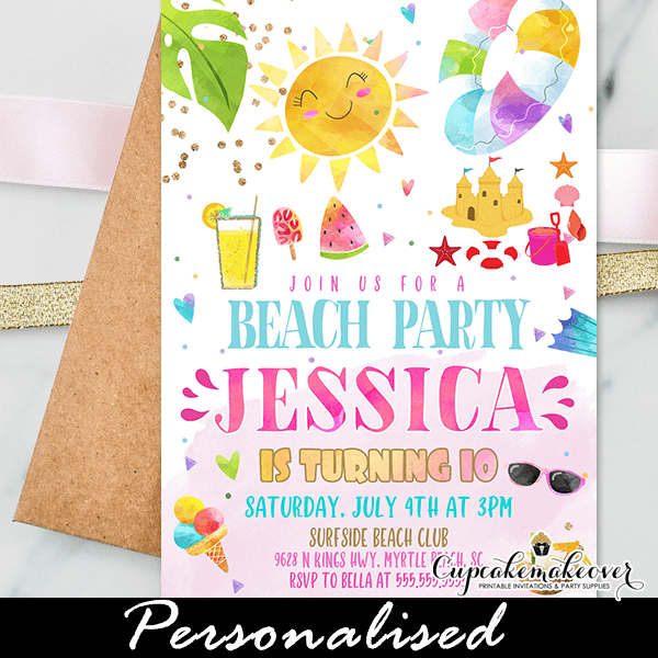 beach-birthday-invitations-girl-summer-party-cupcakemakeover