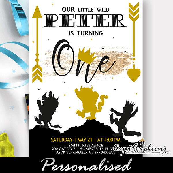 Where The Wild Things Are Invitations Max Printables Where The Wild Things Are Birthday Invitation Wild Thing Personalized Invitation