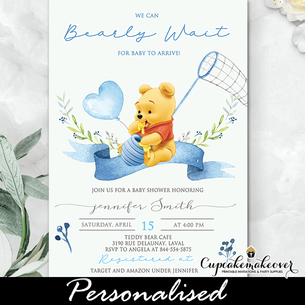 30 printed cards blue boy vintage baby shower invitations fill in