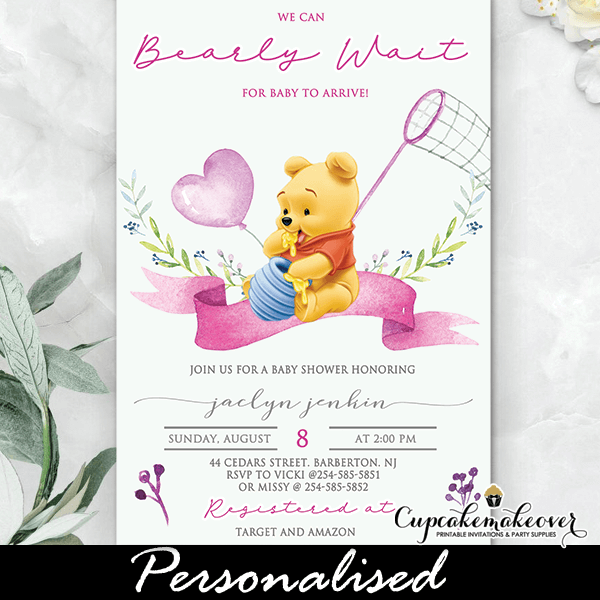 winnie the pooh baby shower for a girl