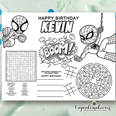 Spider Man Birthday Coloring Sheet Party Activity