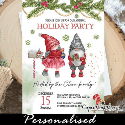 Christmas Gnomes Holiday Party Invitations