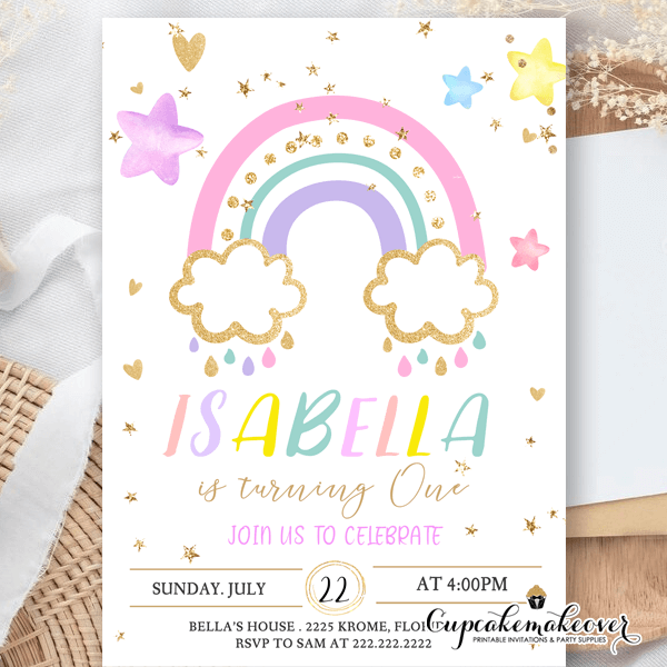 Printed Party Birthday Party Invitations, 20 Invitations And Envelopes, Rainbow Party Invites, Ideas, And Supplies