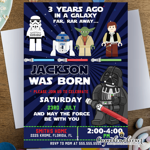 Star Wars Birthday Invitation Blank Darth Vader Celebration Pop Up Star Wars Birthday Invitation Blank Darth Vader Celebration Pop Up