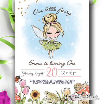Fairy Garden Tinkerbell Birthday Invitation