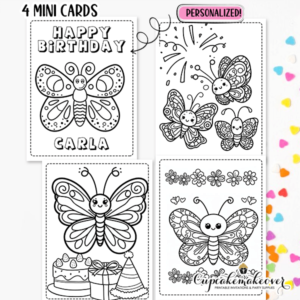 Butterfly Party goodie Bags Coloring Sheets & Crayons