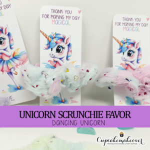 Unicorn birthday Party Scrunchie Favors