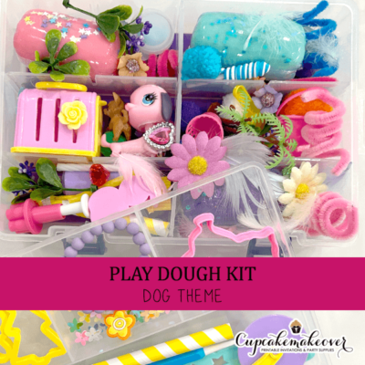 dog and cat birthday play dough gift box