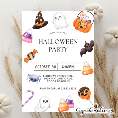 trick or treat halloween invite