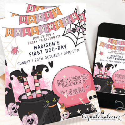 Bewitching Bash Halloween Birthday Invitations