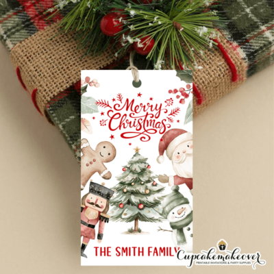 printed christmas tags