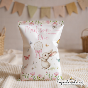 Bunny balloon rabbit flowers chips favors supplies