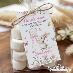 Bunny balloon rabbit flowers tags favors supplies