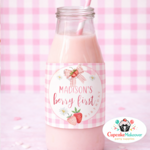 berry first strawberry bottle label